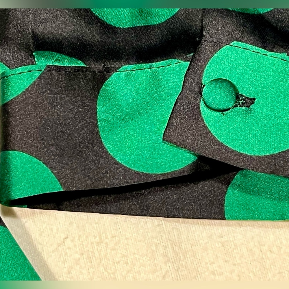 INC Green Polka Dot Wrap Top Size L - Picture 5 of 6